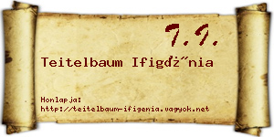Teitelbaum Ifigénia névjegykártya